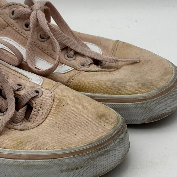 Vans Womens Old Skool Sneakers Size 8.5 Pink Canvas Lace Up Skate Shoes Low Top - Picture 2 of 7